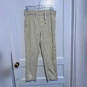 Margaret O’Leary drawstring elastic waist cream cotton pants Size S $268